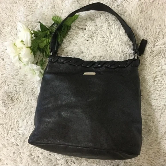 Cole Han Black Leather Shoulder tote/bag - Picture 2 of 11